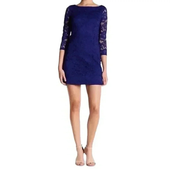 NWT Vince Camuto Lace Overlay Shift Mini Dress Size 14 - Picture 3 of 15